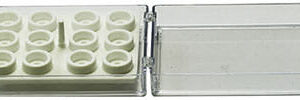 EM-Tec SC12 clear styrene storage box for 12x Ø9.5mm JEOL/Ø12.2mm JEOL or 12 pin stubs