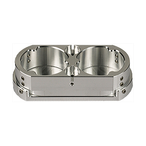 EM-Tec R2 top reference holder for 2x Ø40mm/1-1/2 inch metallographic mounts, Pin. Includes 2 positions for calibration stubs.