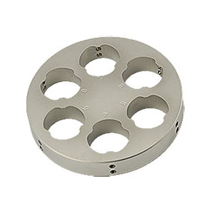 EM-Tec R6 top reference holder for 6x Ø25mm/1 inch metallographic mounts, M4