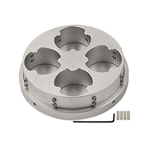 EM-Tec R4 top reference holder for 4x Ø30mm/1-1/4 inch metallographic mounts, Ø14mm JEOL stub